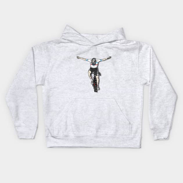 Pogacar Stage 6 Tour de France Kids Hoodie by p3p3ncil